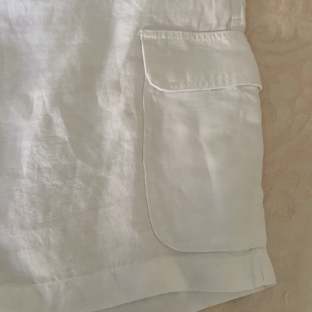 Panama Jack White Cargo Shorts for Men size 38 linen blend